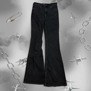 Garage Denim High Rise Black Flare Jeans W26 Y2K